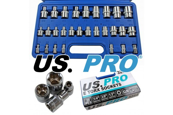 Torx uitwendig / E-torx doppenset 28-delig 